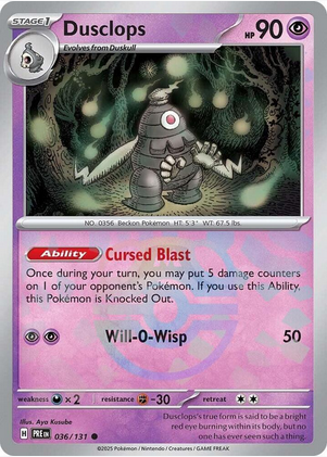 Dusclops (Master Ball Pattern) - 036/131 (PRE) Common - Near Mint Holofoil