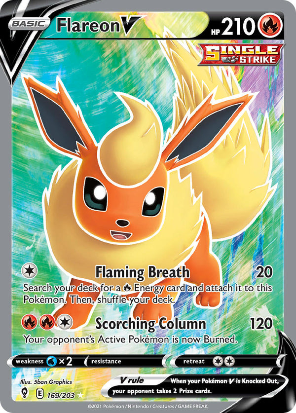 Flareon V (Full Art) - 169/203 (SWSH07) Ultra Rare - Near Mint Holofoil