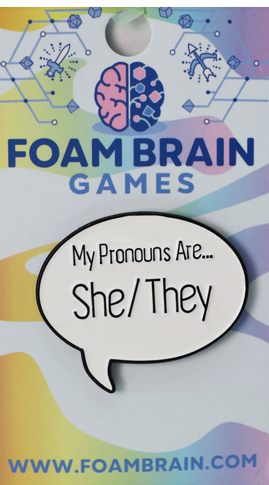 Speech Bubble Pin: She/They Pronouns