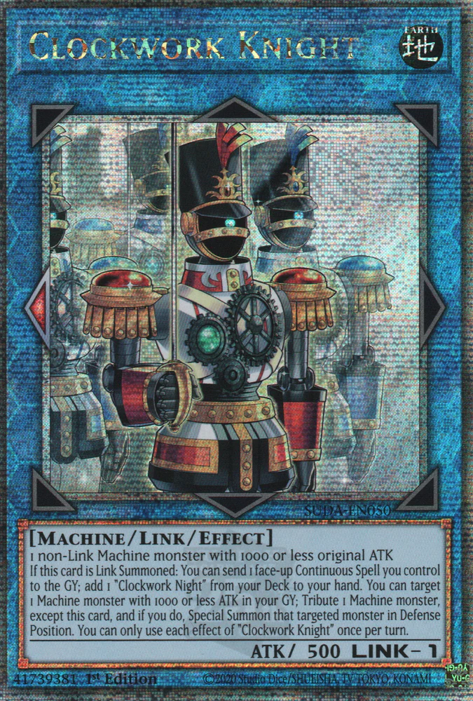 Clockwork Knight (SUDA-EN050) Quarter Century Secret Rare - Near Mint 1st Edition