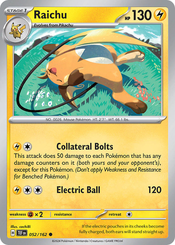 Raichu - 052/162 (TEF) Common - Near Mint