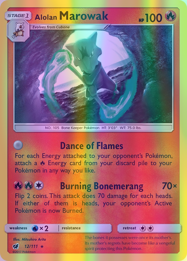 Alolan Marowak - 012/111 (CIN) Holo Rare - Near Mint Reverse Holofoil