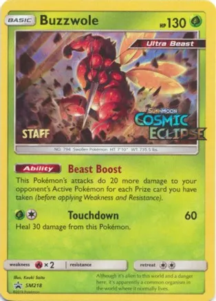 Buzzwole (Prerelease) [Staff] - SM218 (SM:PR) Promo - Near Mint Holofoil