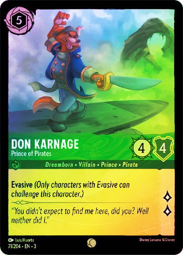 Don Karnage - Prince of Pirates (Into the Inklands 071/204) Common - Near Mint Cold Foil