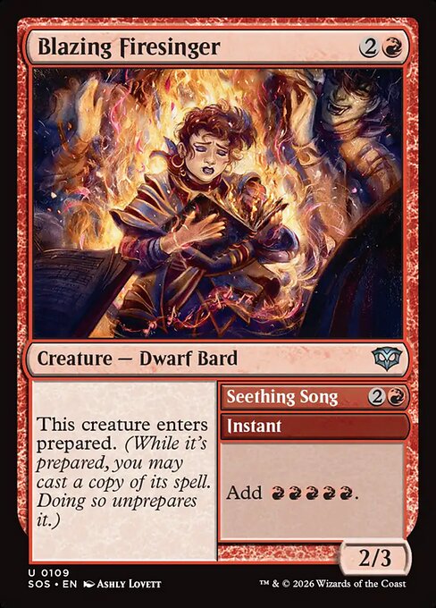Blazing Firesinger // Seething Song [ #0109 ] (SOS-U)