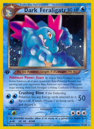 Dark Feraligatr - 005/105 (N4) Holo Rare - Moderate Play Holofoil