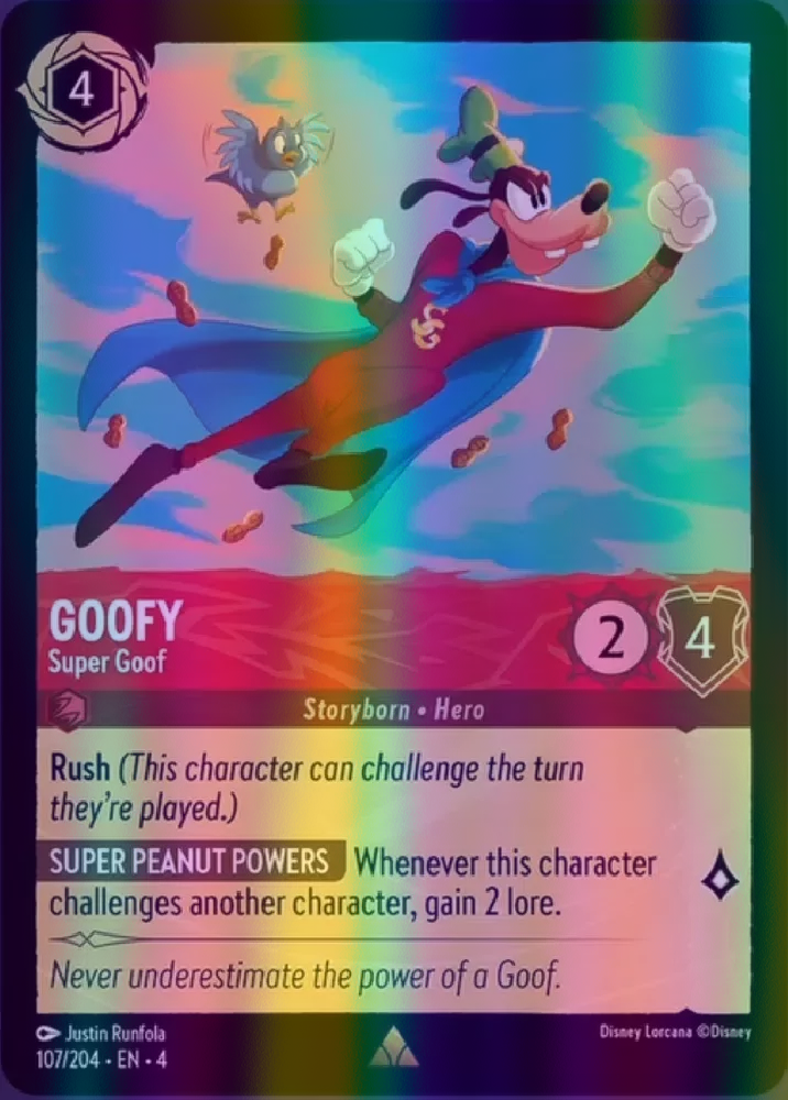 Goofy - Super Goof (Ursula's Return 107/204) Rare - Near Mint Cold Foil