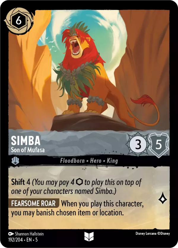 Simba - Son of Mufasa (Shimmering Skies 192/204) Uncommon - Near Mint