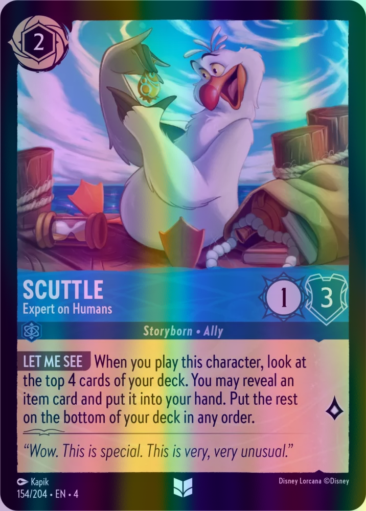 Scuttle - Expert on Humans (Ursula's Return 154/204) Uncommon - Near Mint Cold Foil