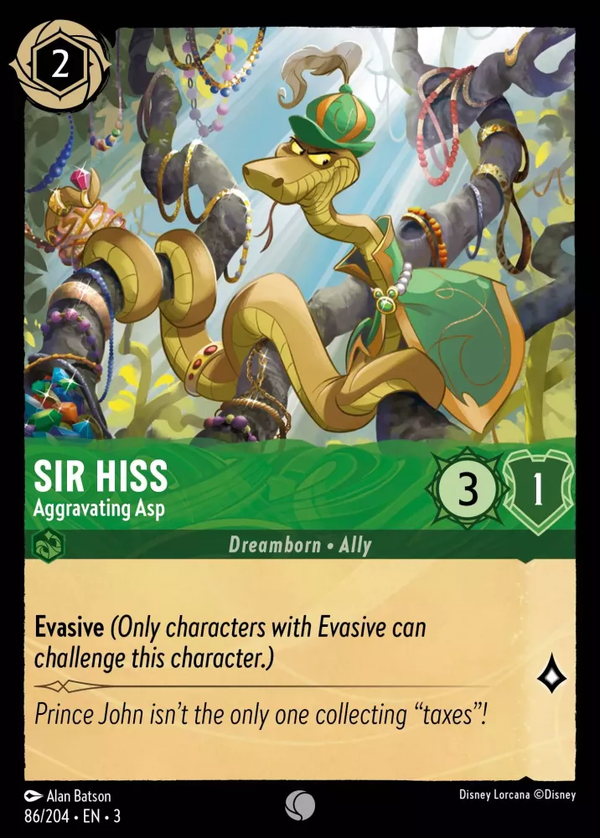 Sir Hiss - Aggravating Asp (Into the Inklands 086/204) Common - Near Mint