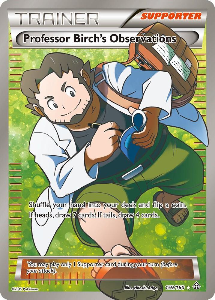 Professor Birch's Observations (Full Art) - 159/160 (PRC) Ultra Rare - Moderate Play Holofoil