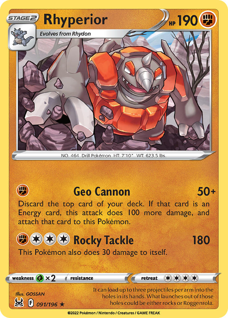 Rhyperior - 091/196 (SWSH11) Rare - Near Mint