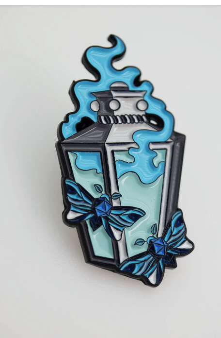 Moonlit Lantern Enamel Pin - Blue