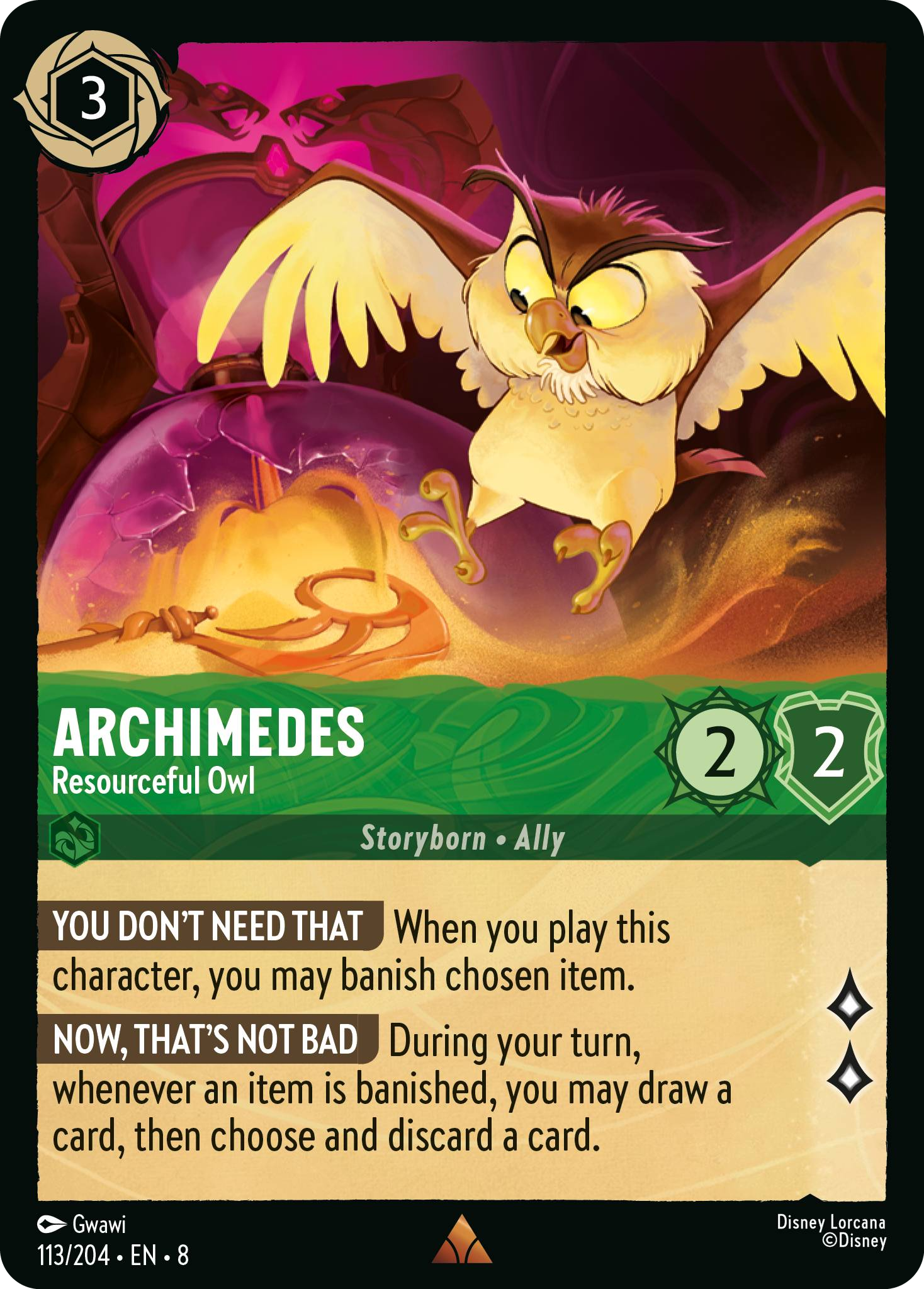 Archimedes - Resourceful Owl (Reign of Jafar - 113/204 ) Rare