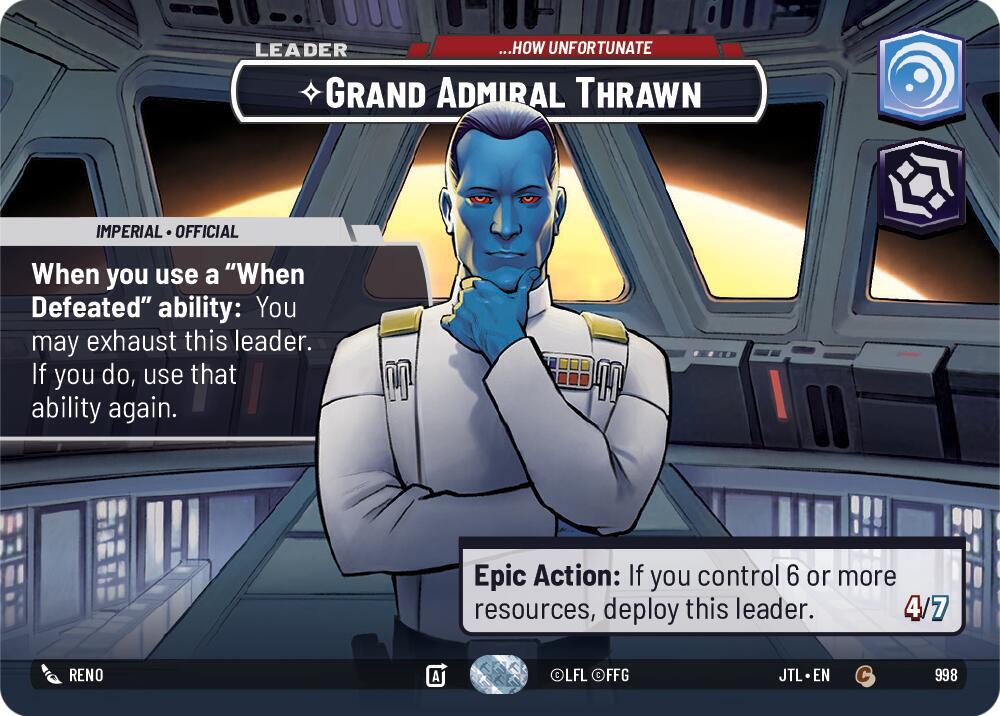 Grand Admiral Thrawn - ...How Unfortunate [#998 Showcase] (JTL-C) - PSA 9