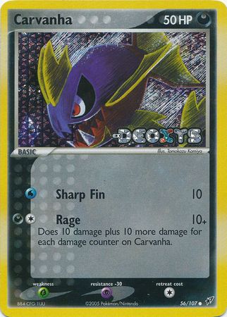 Carvanha - 056/107 - Common Reverse Holo - Heavy Play