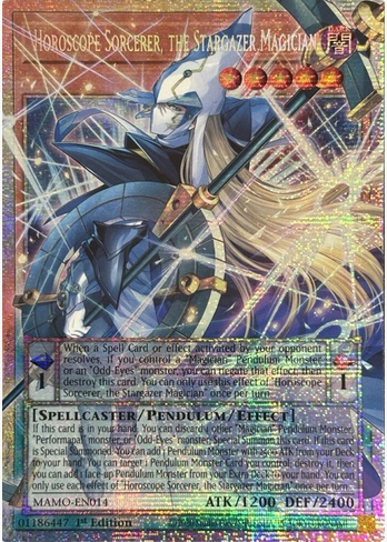 Horoscope Sorcerer, the Stargazer Magician  (MAMO-EN014) Starlight Rare - Near Mint 1st Edition