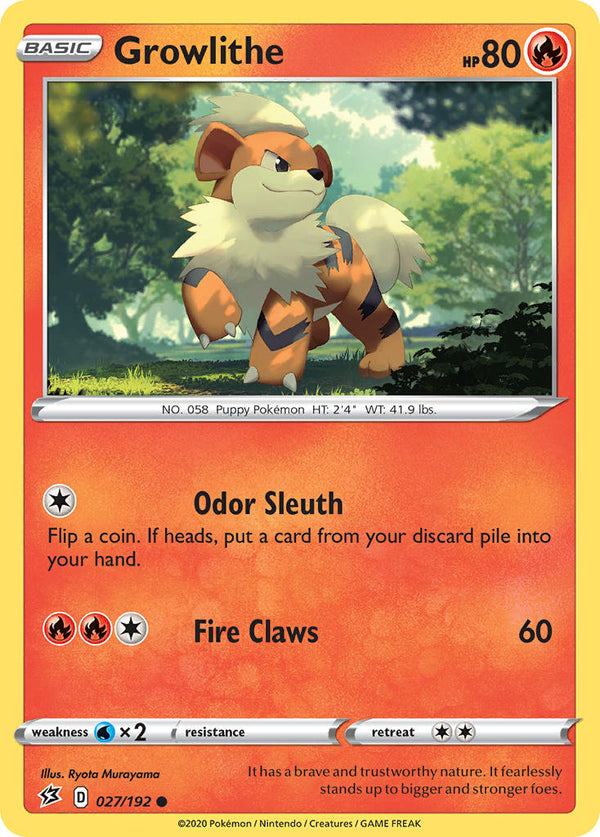 Growlithe - 027/192 (SWSH02) Common - Near Mint