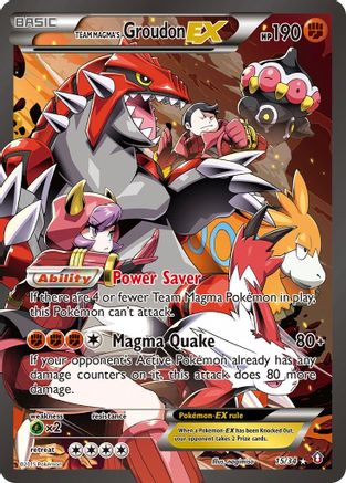 Team Magma's Groudon EX - 015/034 (DCR) Ultra Rare - Light Play Holofoil