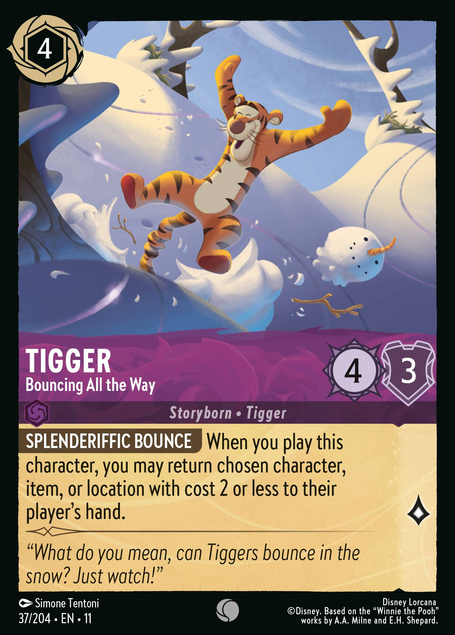 Tigger - Bouncing All the Way (037/204 - Winterspell)  Common