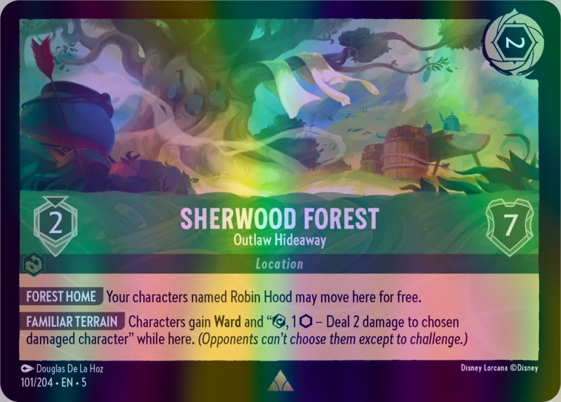 Sherwood Forest - Outlaw Hideaway (Shimmering Skies 101/204) Rare - Near Mint Cold Foil