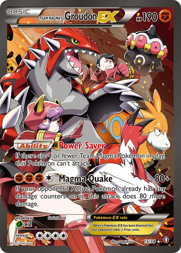 Team Magma's Groudon EX - 015/034 (DCR) Ultra Rare - Near Mint Holofoil