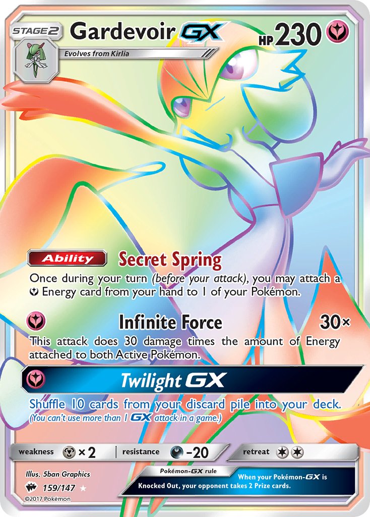 Gardevoir GX (Secret) - 159/147 (SM:BUS) Secret Rare - Near Mint Holofoil