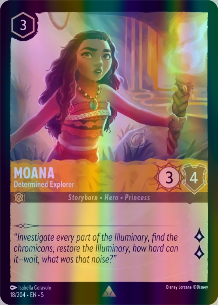 Moana - Determined Explorer (Shimmering Skies 018/204) Rare - Near Mint Cold Foil