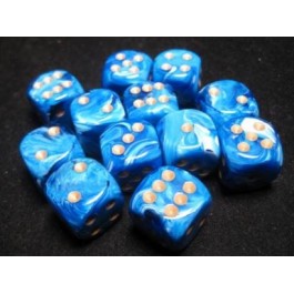 CHX27636: Vortex - 16mm D6 Blue w/gold (12)