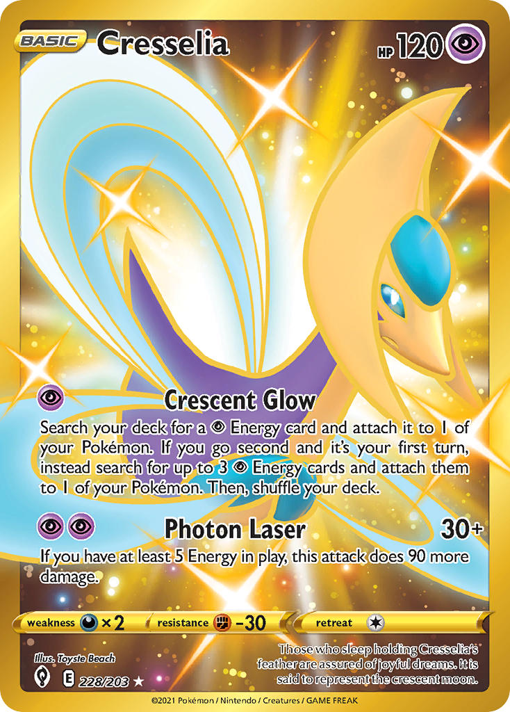 Cresselia (Secret) - 228/203 (SWSH07) Secret Rare - Near Mint Holofoil