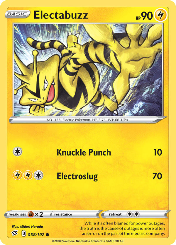 Electabuzz - 058/192 (SWSH02) Common - Near Mint