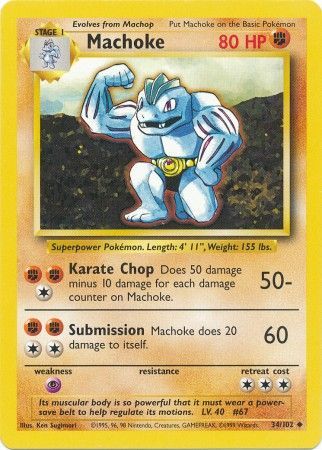 Machoke - 034/102 (BS) Uncommon - Near Mint