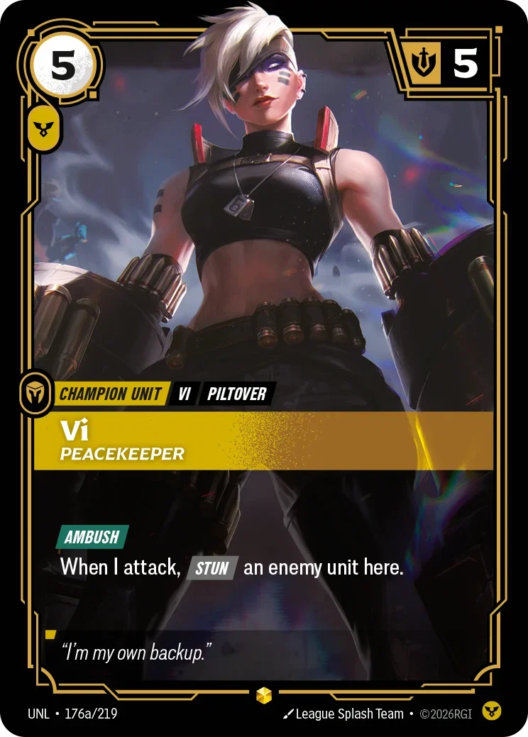 Vi - Peacekeeper (Alternate Art) - 176a/219 (UNL)  Showcase