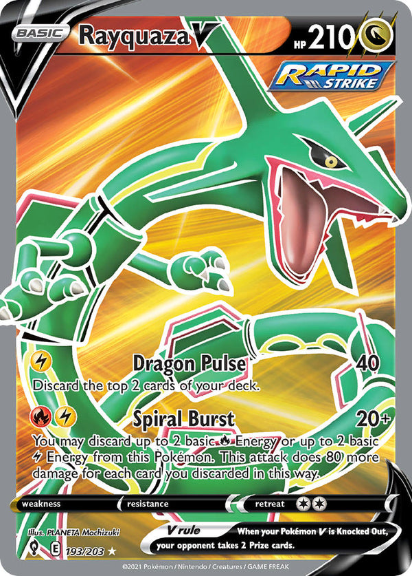 Rayquaza V (Full Art) - 193/203 (SWSH07) Ultra Rare - Near Mint Holofoil