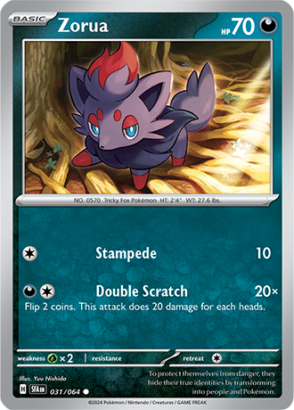 Zorua - 031/064 (SFA) Common - Near Mint