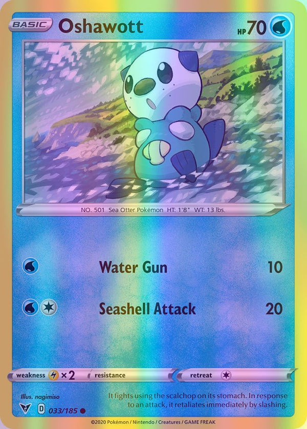 Oshawott - 033/185 (SWSH04) Common - Near Mint Reverse Holofoil