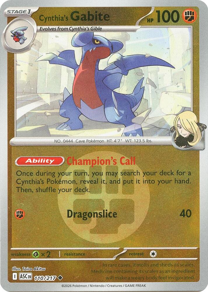 Cynthia's Gabite (Energy Symbol Pattern) - 110/217 (ASC) Uncommon