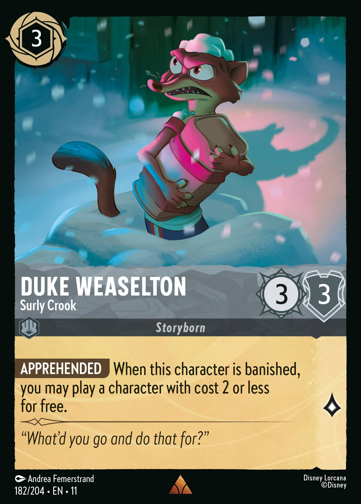 Duke Weaselton - Surly Crook (182/204 - Winterspell)  Rare