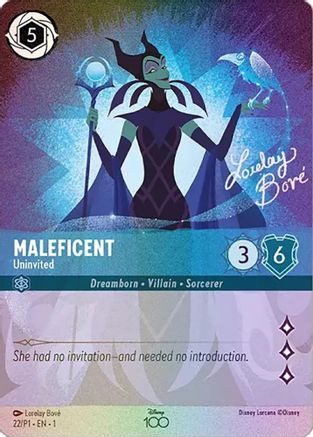 Maleficent - Uninvited (Alternate Art) (Disney100 Promos 22/P1) Promo - Near Mint Holofoil
