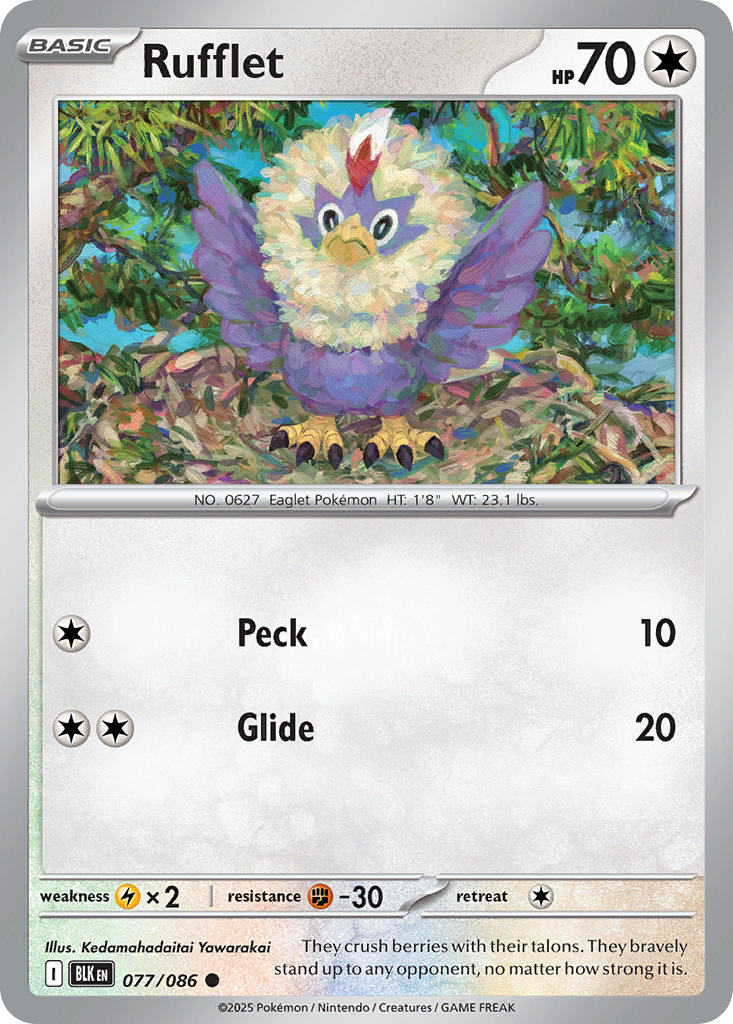 Rufflet (Master Ball Pattern) - 077/086 (BLK) Common