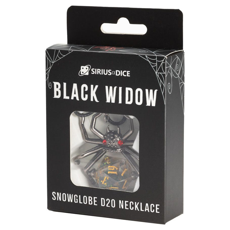 Sirius Dice Necklace: Black Widow D20