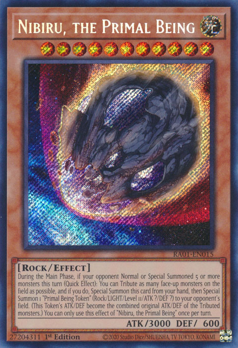 Nibiru, the Primal Being (RA01-EN015) Secret Rare - Near Mint 1st Edition