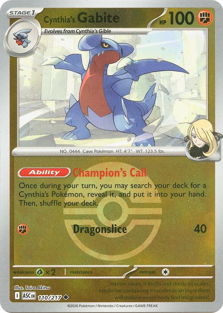 Cynthia's Gabite (Poke Ball) - 110/217 (ASC) Uncommon