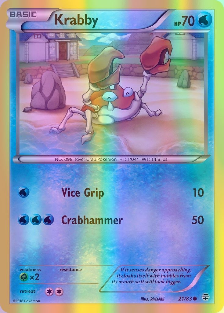 Krabby - 021/083 (GEN) Common - Near Mint Reverse Holofoil