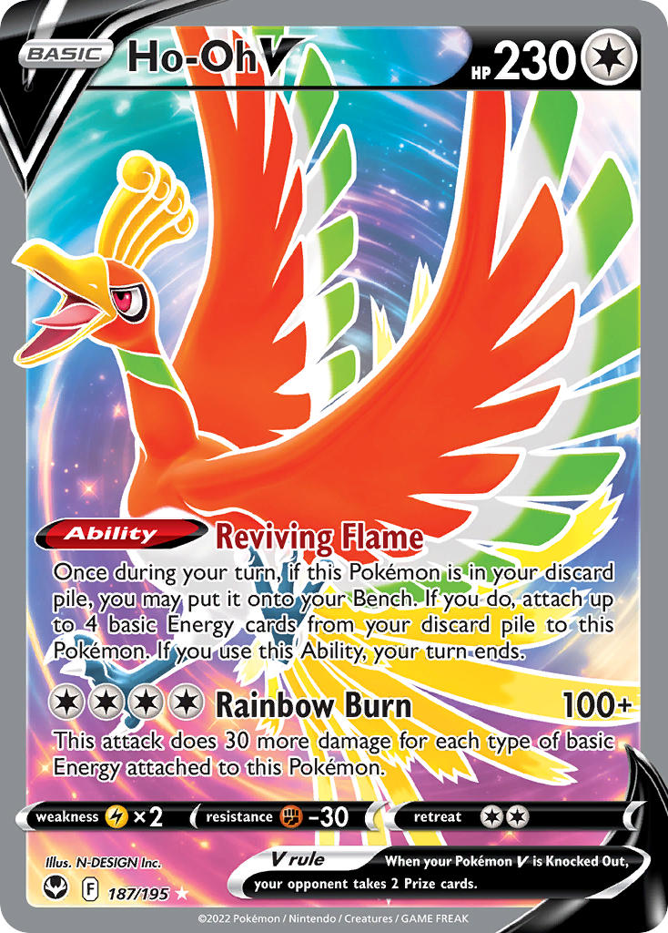 Ho-Oh V (Full Art) - 187/195 (SWSH12) Ultra Rare - Near Mint Holofoil