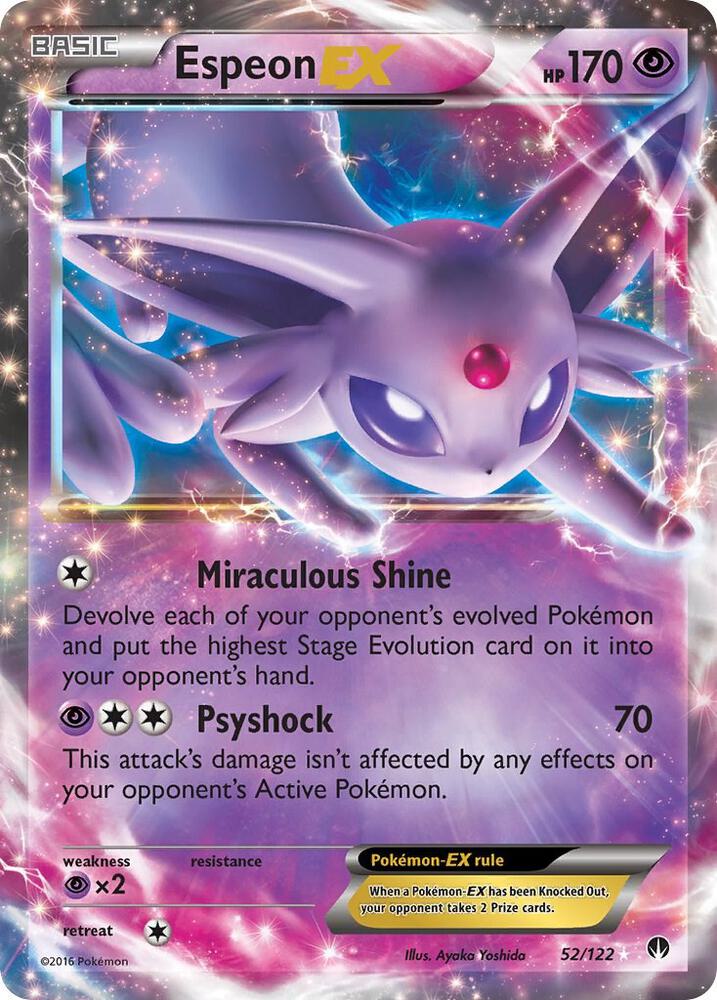 Espeon EX - 052/122 (BKP) Ultra Rare - Moderately Played Holofoil