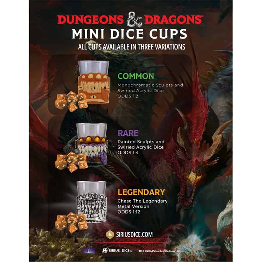 Sirius Dice: D&D Mini Dice Cups - Blind Box DISPLAY (12ct)