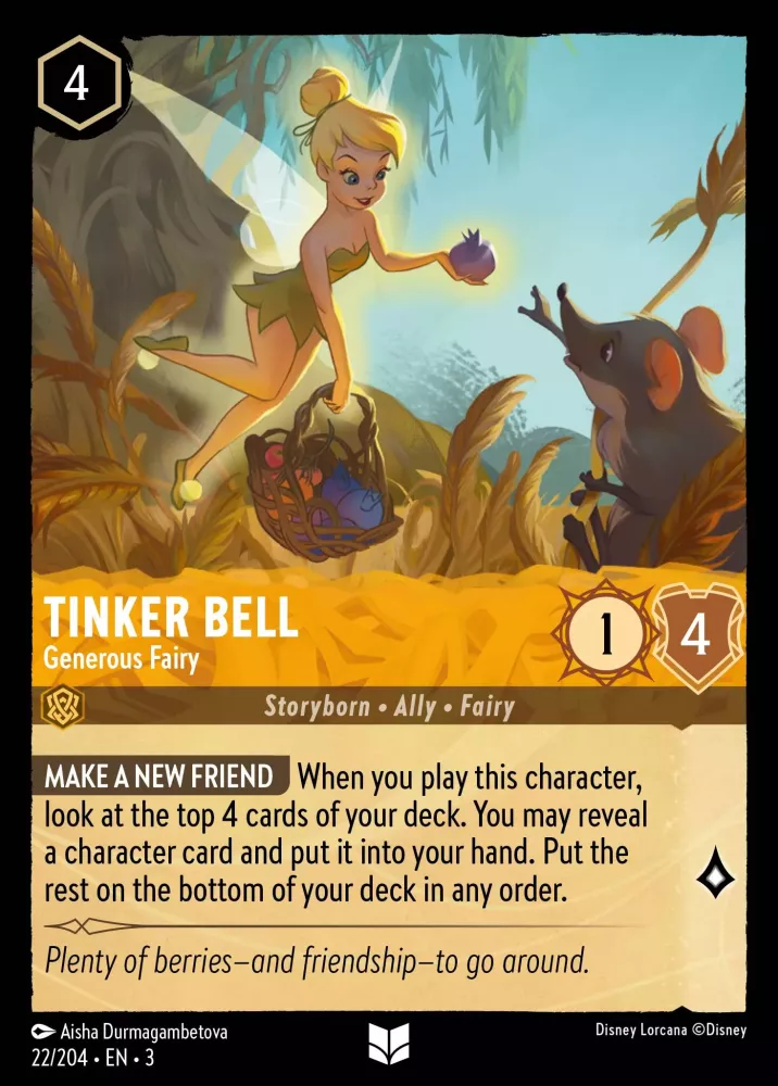 Tinker Bell - Generous Fairy (Into the Inklands 022/204) Uncommon - Near Mint