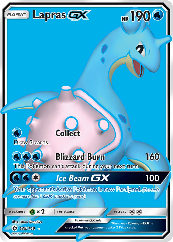 Lapras GX (Full Art) - 139/149 (SM01) Ultra Rare - Near Mint Holofoil
