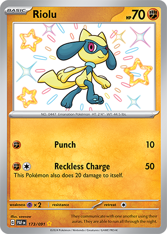 Riolu - 173/091 (PAF) Secret Rare - Near Mint Holofoil